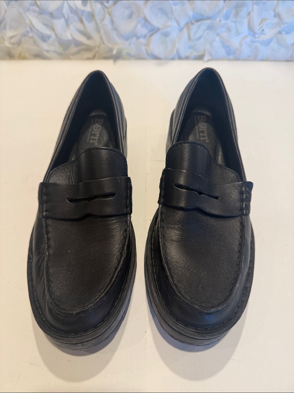 Born Black Leather Women's Penny Loafers